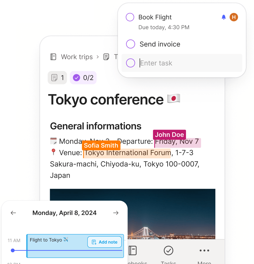 Evernote interface