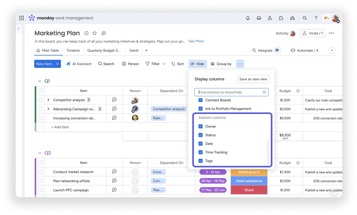 Monday.com interface